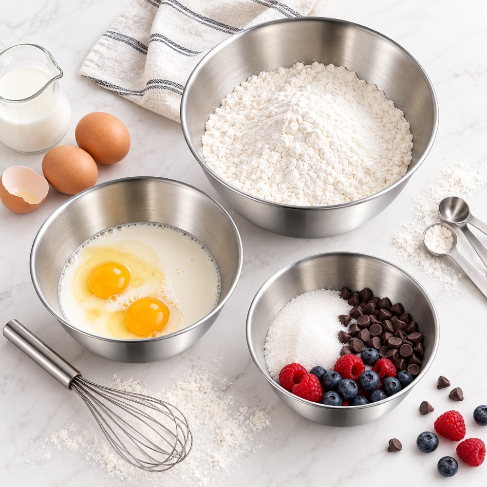 Stainless Steel Mixing Bowls 3 - огляд і ціна Baking Kitchen Set